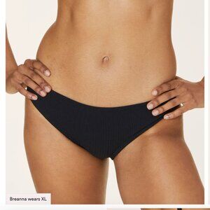 Andie The Classic Bikini Bottom Ribbed Black XL NWT